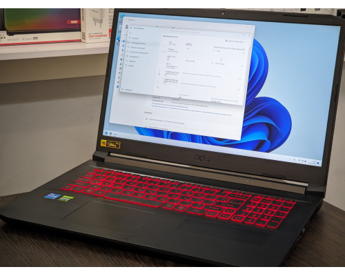 Ігровий ноутбук Acer Nitro 5 i5-11400H, RTX 3050, 16 ГБ RAM, SSD 512 ГБ, 17" IPS 144 Гц, чорний, в ідеальному стані