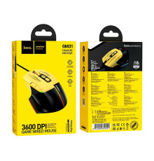 USB Миша Iгрова Hoco GM31 Overlord luminous Колір Чорно-жовтий 6942007629201 ma35230_3345471
