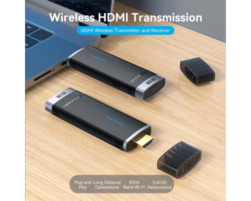 Безпровідний подовжувач Vention Wireless HDMI Transmitter and Receiver Black (ADCB0)