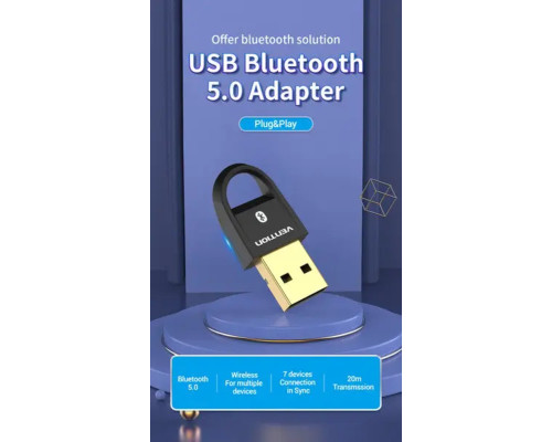 Адаптер Vention USB Bluetooth5.0 Adapter Black (CDSB0) (CDSB0)