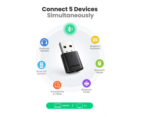 Адаптер UGREEN CM390 USB Bluetooth 5.0 Adapter (UGR-80889) (UGR-80889)