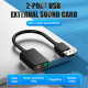 Адаптер Vention 2-port USB External Sound Card 0.15M Black (CDYB0) (CDYB0)