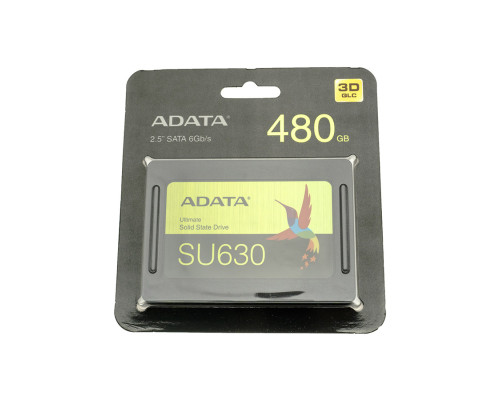 Жорсткий диск 2.5 SSD 480GB ADATA ULTIMATE SU630 Series, ASU630SS-480GQ-R, 3D QLC, SATA-III 6Gb/s, зап/чит. - 450/520мб/с NBB-102873