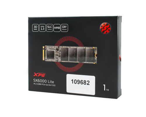 Жорсткий диск M.2 2280 SSD 1Tb ADATA XPG SX6000 series, ASX6000LNP-1TT-C, NVMe PCI Express 3.0 x4, 3D TLC, зап/чит. - 1200/1800Мб/с NBB-109682