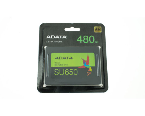 Жорсткий диск 2.5 SSD 480GB ADATA ULTIMATE SU650 Series, ASU650SS-480GT-R, 3D NAND, SATA-III 6Gb/s, зап/чит. - 450/520мб/с NBB-81451