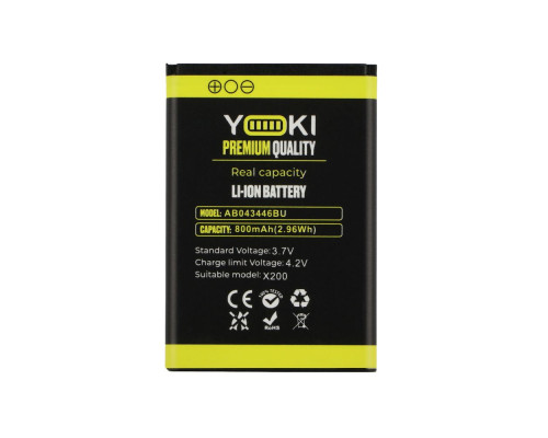 Акумулятор для Samsung X200 / AB463446BU Характеристики Yoki 2020000321231