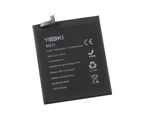 Акумулятор для Xiaomi Redmi Note 5A / BN31 Характеристики Yoki 2020000321002