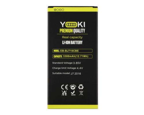 Акумулятор для Samsung J710F Galaxy J7 2016 / EB-BJ710CBE Характеристики Yoki 2020000321255