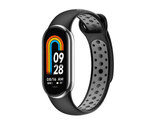 Ремінець для Xiaomi Mi Band 8 / 9 N Sport Колір Grey/Red 2020000420040