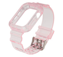 Ремінець для Apple Watch Band Color Transparent + Protect Case 44mm Колір Pink 2020000256885