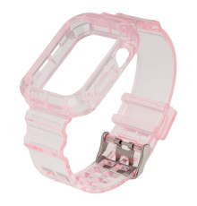 Ремінець для Apple Watch Band Color Transparent + Protect Case 44mm Колір Pink 2020000256885