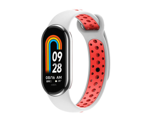 Ремінець для Xiaomi Mi Band 8 / 9 N Sport Колір Grey/Red 2020000420040