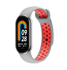 Ремінець для Xiaomi Mi Band 8 / 9 N Sport Колір Grey/Red 2020000420040