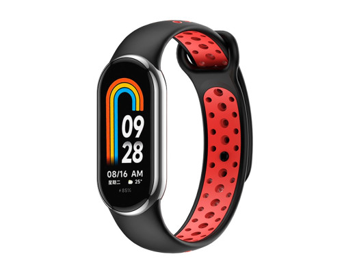 Ремінець для Xiaomi Mi Band 8 / 9 N Sport Колір Grey/Red 2020000420040