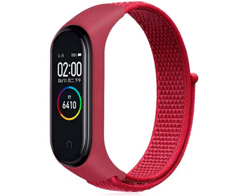 Ремешок для Xiaomi Mi Band 3 / 4 / 5 / 6 / 7 Nylon Колір Rose Red 2020000424444