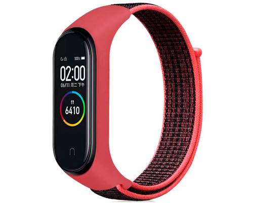 Ремешок для Xiaomi Mi Band 3 / 4 / 5 / 6 / 7 Nylon Колір Rose Red 2020000424444