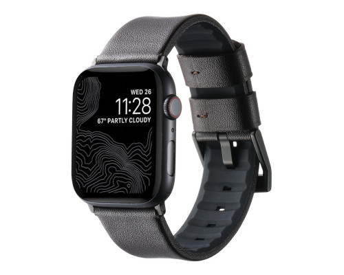 Ремінець для Apple Watch Leather+Silicone 38/40/41 mm Колір Coffe Black 2020000478263 ma37204_3610740