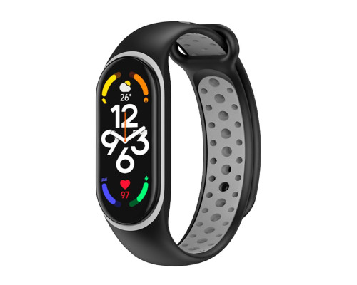 Ремешок для Xiaomi Mi Band 5 / 6 / 7 N Sport Колір Black/Grey 2020000420149