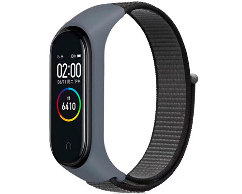 Ремешок для Xiaomi Mi Band 3 / 4 / 5 / 6 / 7 Nylon Колір White/Gray 2020000424475