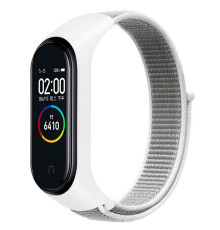 Ремешок для Xiaomi Mi Band 3 / 4 / 5 / 6 / 7 Nylon Колір White/Gray 2020000424475