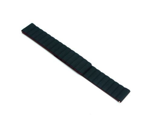 Ремінець для часов Silicone Link Magnetic 20mm Колір Black-Bordo
