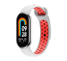 Ремінець для Xiaomi Mi Band 8 / 9 N Sport Колір White/Red 2020000420026