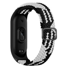 Ремешок для Xiaomi Mi Band 3 / 4 / 5 / 6 / 7 Elastic adjustment Колір Black/White 2020000424697