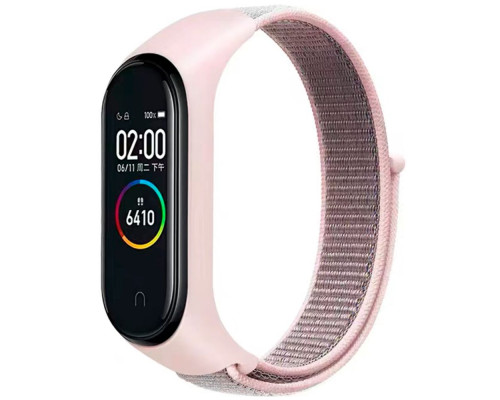 Ремешок для Xiaomi Mi Band 3 / 4 / 5 / 6 / 7 Nylon Колір Pink/Grey 2020000424499