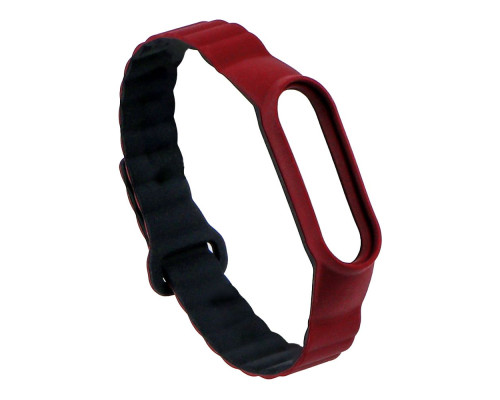 Ремінець для Xiaomi Mi Band 3/4/5/6/7 Silicone Link Колір Plum/Black 2020000373414 ma32368_2917275