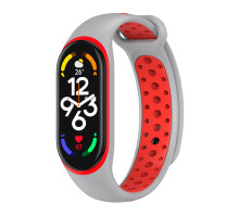 Ремешок для Xiaomi Mi Band 5 / 6 / 7 N Sport Колір Grey/Red 2020000420118