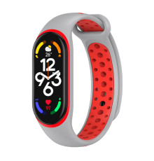 Ремешок для Xiaomi Mi Band 5 / 6 / 7 N Sport Колір Grey/Red 2020000420118