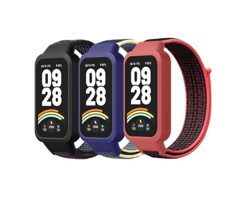 Ремінець для Xiaomi Mi Band 9 Active Nylon Колір Red Black 2020000473046 ma37232_3611022