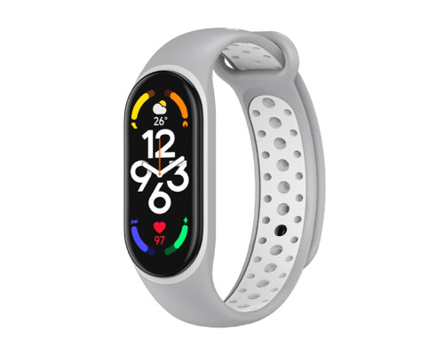 Ремешок для Xiaomi Mi Band 5 / 6 / 7 N Sport Колір Grey/Red 2020000420118