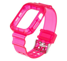 Ремінець для Apple Watch Band Color Transparent + Protect Case 44mm Колір Hot pink 2020000256847