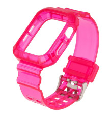 Ремінець для Apple Watch Band Color Transparent + Protect Case 44mm Колір Hot pink 2020000256847