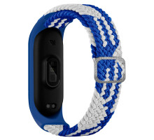 Ремешок для Xiaomi Mi Band 3 / 4 / 5 / 6 / 7 Elastic adjustment Колір Blue/White 2020000424680