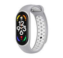 Ремешок для Xiaomi Mi Band 5 / 6 / 7 N Sport Колір Grey/White 2020000420101