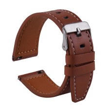 Ремешок Универс 20mm Leather strap with straight tip для Samsung/Amazfit/Huawei Колір Brown 2020000413431