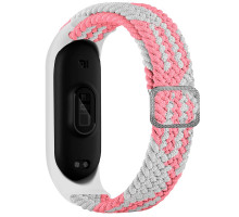 Ремешок для Xiaomi Mi Band 3 / 4 / 5 / 6 / 7 Elastic adjustment Колір White/Pink 2020000424666