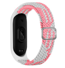 Ремешок для Xiaomi Mi Band 3 / 4 / 5 / 6 / 7 Elastic adjustment Колір White/Pink 2020000424666