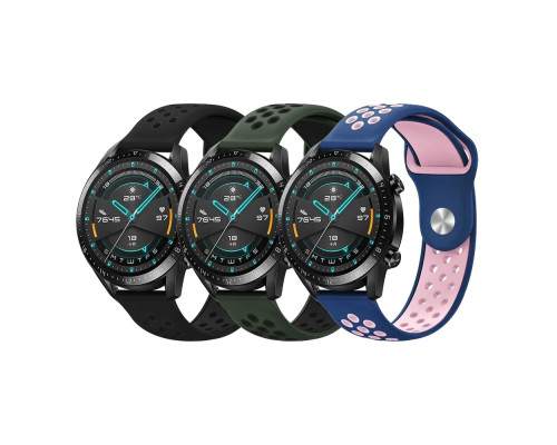 Ремінець Універс 22mm N Sport для Samsung/Amazfit/Huawei Колір Pink/White 2020000494348 ma29272_3868646