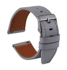 Ремешок Универс 20mm Leather strap with straight tip для Samsung/Amazfit/Huawei Колір Light Grey 2020000413448