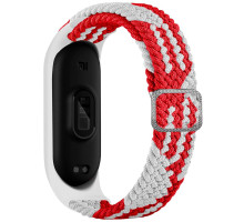 Ремешок для Xiaomi Mi Band 3 / 4 / 5 / 6 / 7 Elastic adjustment Колір White/Red 2020000424659