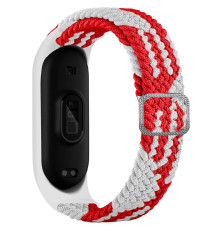 Ремешок для Xiaomi Mi Band 3 / 4 / 5 / 6 / 7 Elastic adjustment Колір White/Red 2020000424659