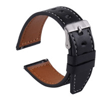 Ремешок Универс 22mm Leather strap with straight tip для Samsung/Amazfit/Huawei Колір Black 2020000413424