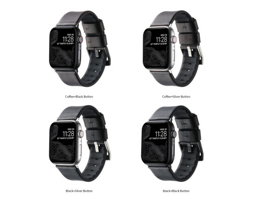 Ремінець для Apple Watch Leather+Silicone 38/40/41 mm Колір Black Black 2020000478287 ma37204_3610738