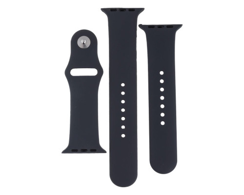 Ремінець для Apple Watch Band Silicone Two-Piece 42/44/45/49 mm Колір 18, Black