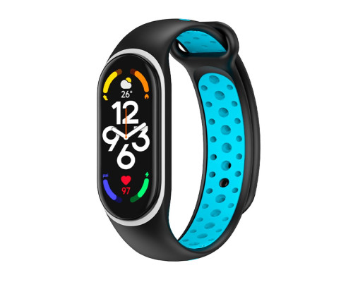 Ремешок для Xiaomi Mi Band 5 / 6 / 7 N Sport Колір Black/Blue 2020000420156