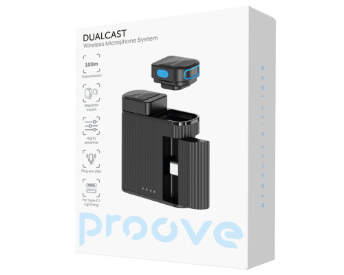Бездротовий петличний мікрофон Proove DualCast black 2003000288681 6901111260755