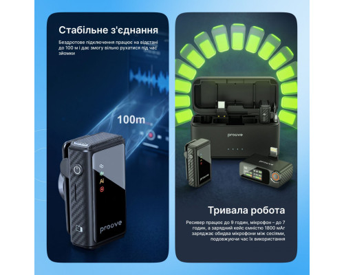 Бездротовий петличний мікрофон Proove Forum Pro black 2003000311099 6901116299002